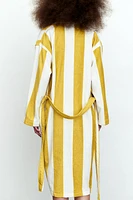 Striped Cotton Terry Bathrobe