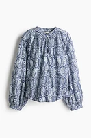 Band-Collar Blouse