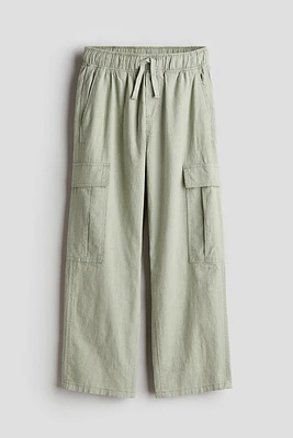 Pantalon de jogging cargo en lin mélangé