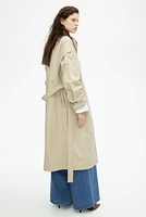 Trench Coat with Slits at Hem