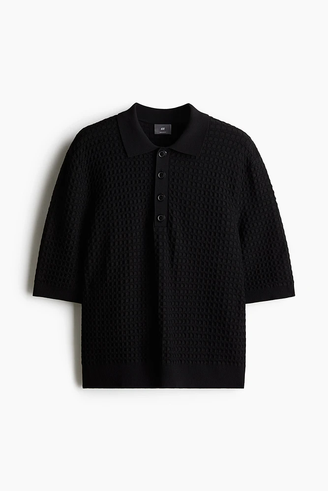 Regular Fit Waffle-knit polo shirt