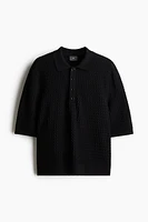 Regular Fit Waffle-knit polo shirt