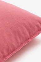 Housse de coussin en lin mélangé