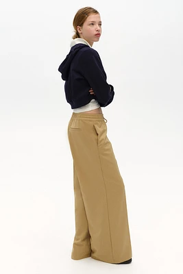 Wide-cut Pull-on Pants