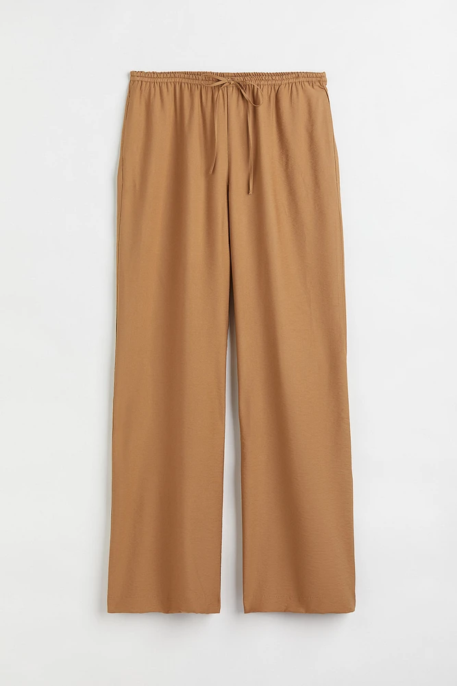 Wide-cut Satin Pants