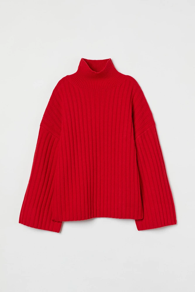 Rib-knit Wool Sweater