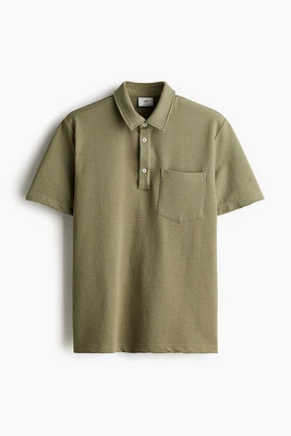 Regular Fit Waffled Polo Shirt