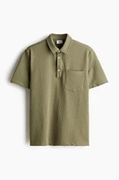Regular Fit Waffled Polo Shirt