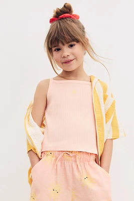 Embroidered-Detail Strappy Top