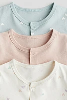 3-pack Cotton Pajama Jumpsuits