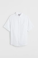 Regular Fit Short-sleeved Linen Shirt