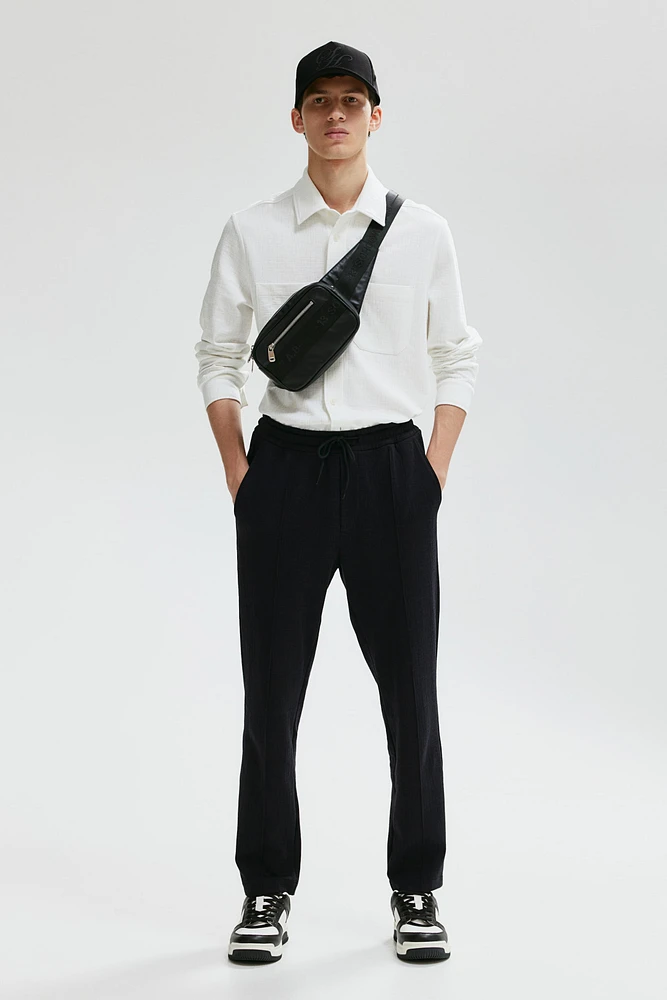 Slim-Fit Textured Pants