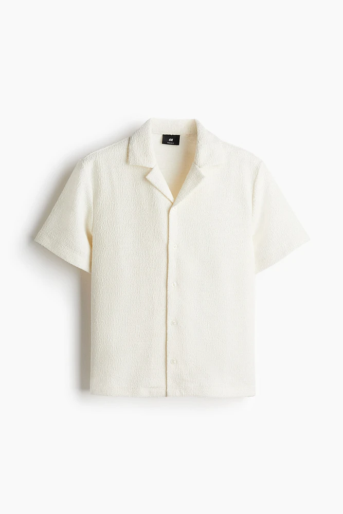 Chemise texturée classique avec col cubain