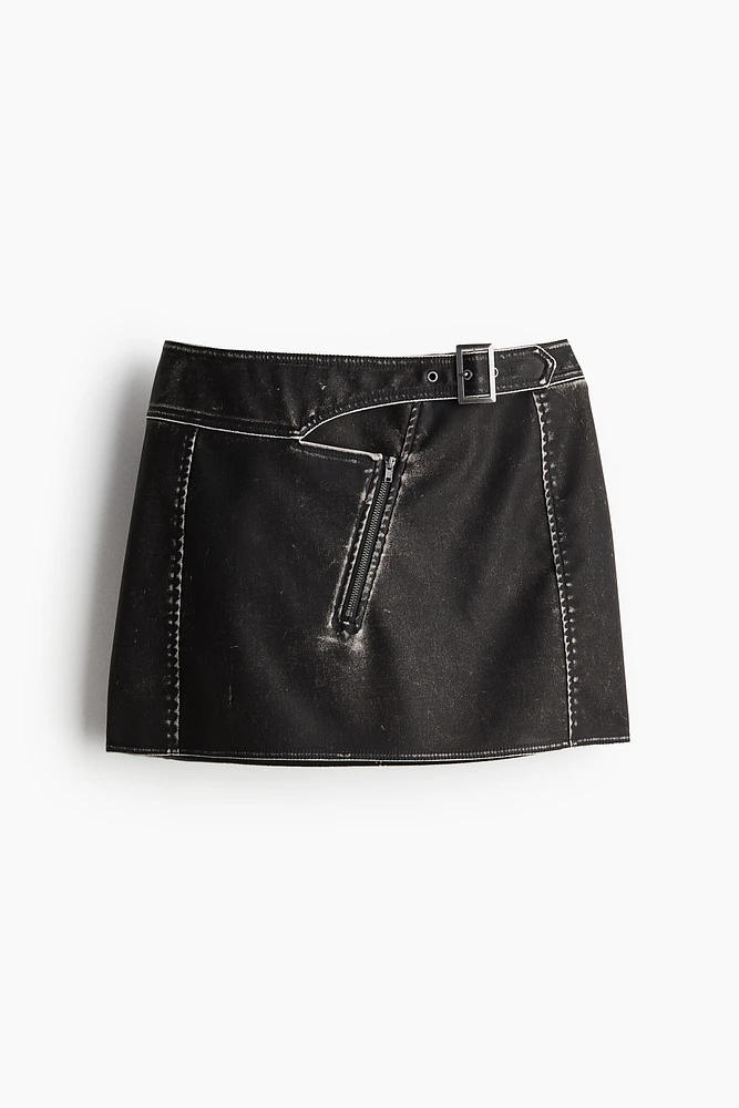 Buckle-detail mini skirt