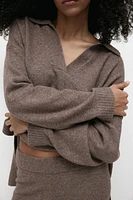 Fine-Knit Sweater with Collar