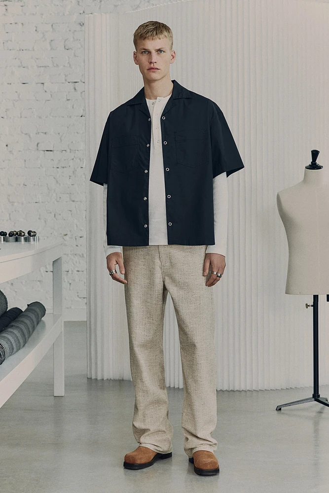 Chemise en coton pima avec col cubain