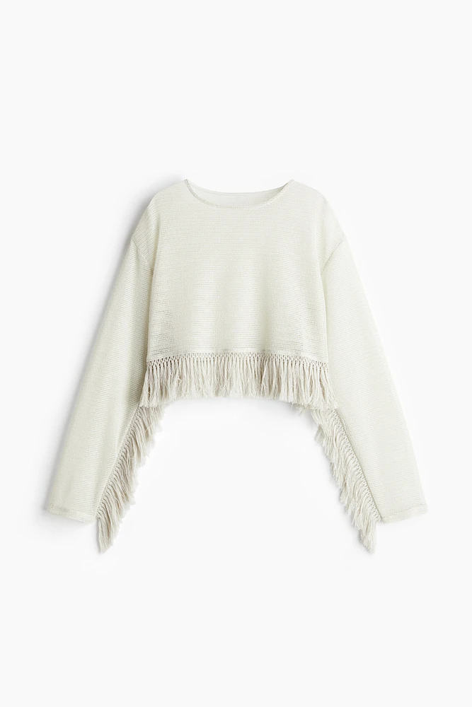 Fringe-Trimmed Top