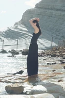 Linen-Blend Crop Pants