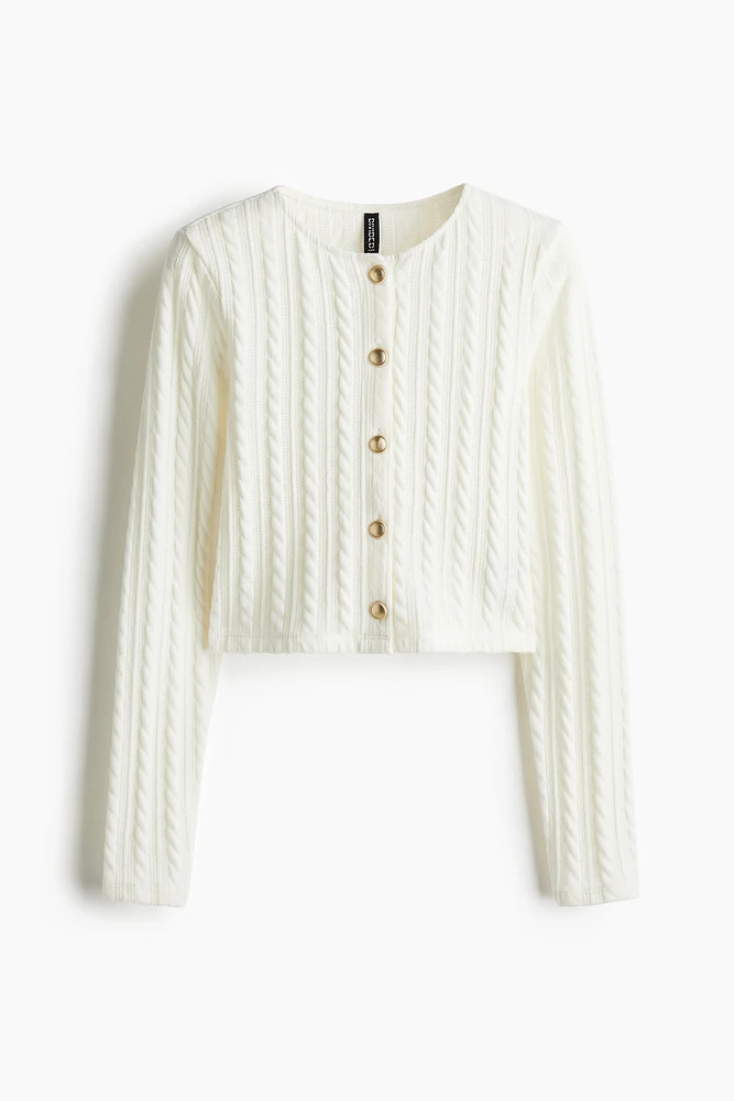 Cable-Knit-Look Cardigan