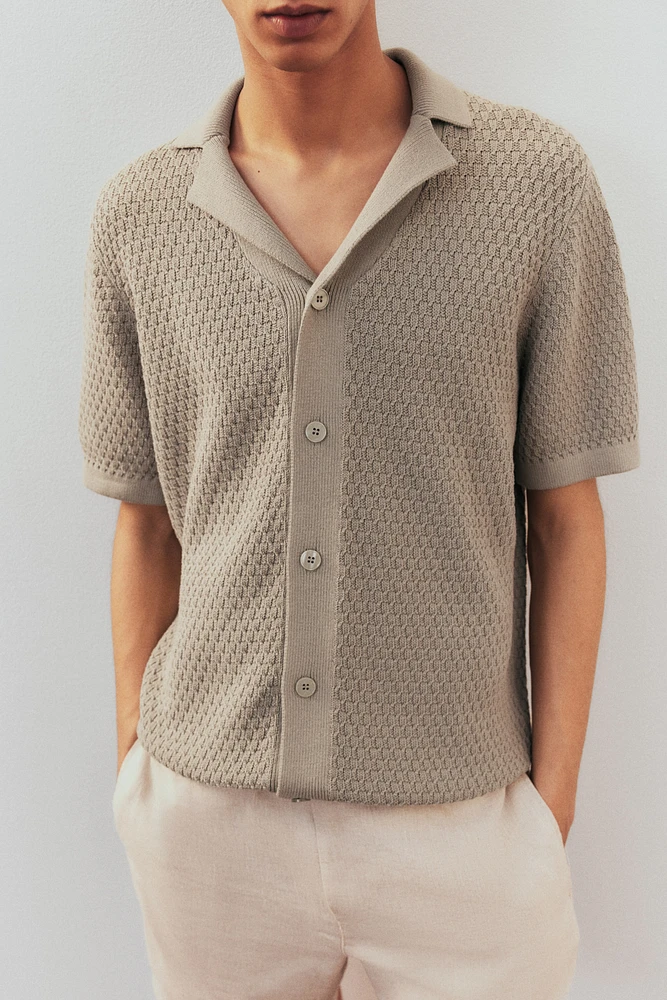 Chemise classique en tricot texturé