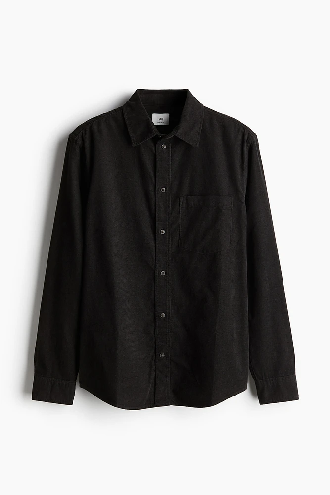 Chemise Coupe Classique en velours côtelé