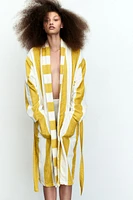 Striped Cotton Terry Bathrobe