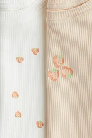 2-Pack Ruffle-Trimmed Cotton Tops