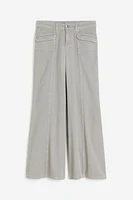 Wide-leg Twill Pants