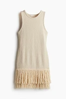 Fringe-Trimmed Knit Dress