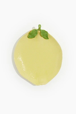 Lemon-shaped Stoneware Serving Plate