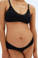 MAMA 3-Pack Lace-Trimmed Cotton Hipster Briefs