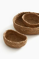 3-piece Straw Storage Basket Set