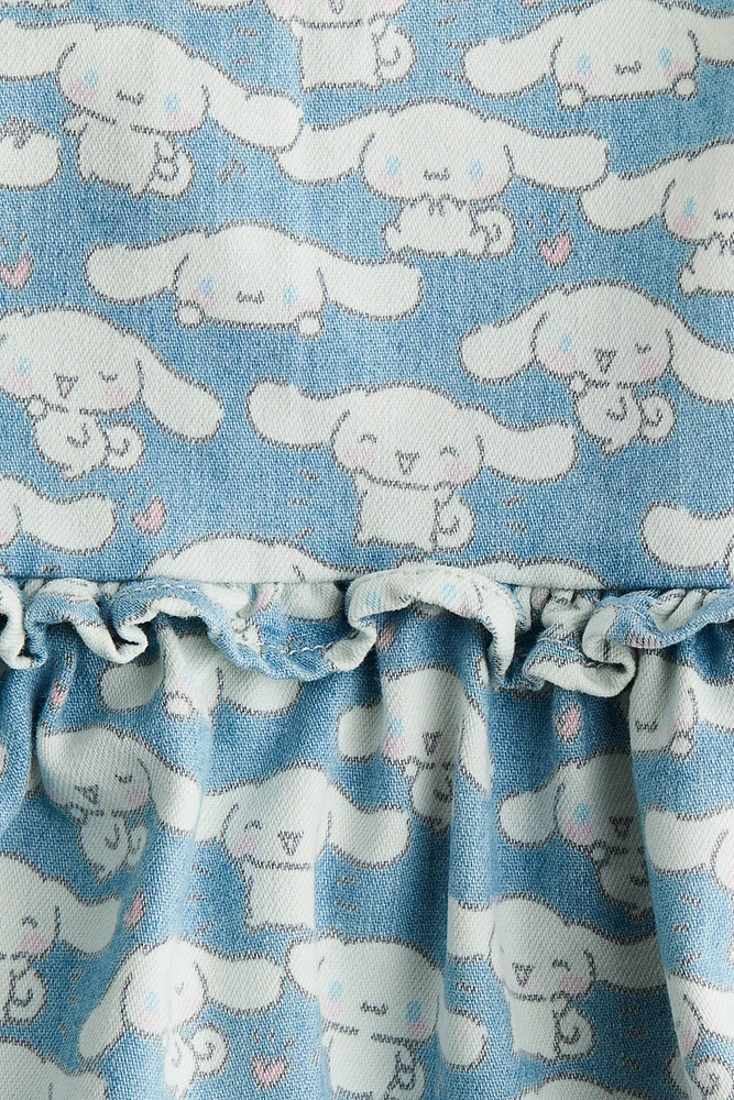 Robe en denim imprimé