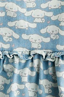 Printed Denim Dress