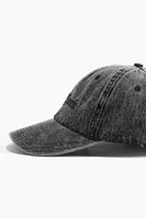 Embroidered-Motif Denim Cap