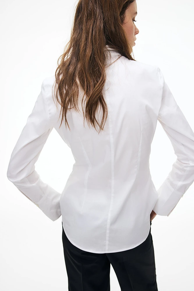 Tapered-Waist Shirt with Shoulder Pads