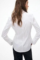 Tapered-Waist Shirt with Shoulder Pads