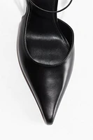 Pointed-Toe Leather Pumps