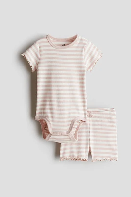 2-piece Ribbed Cotton Set