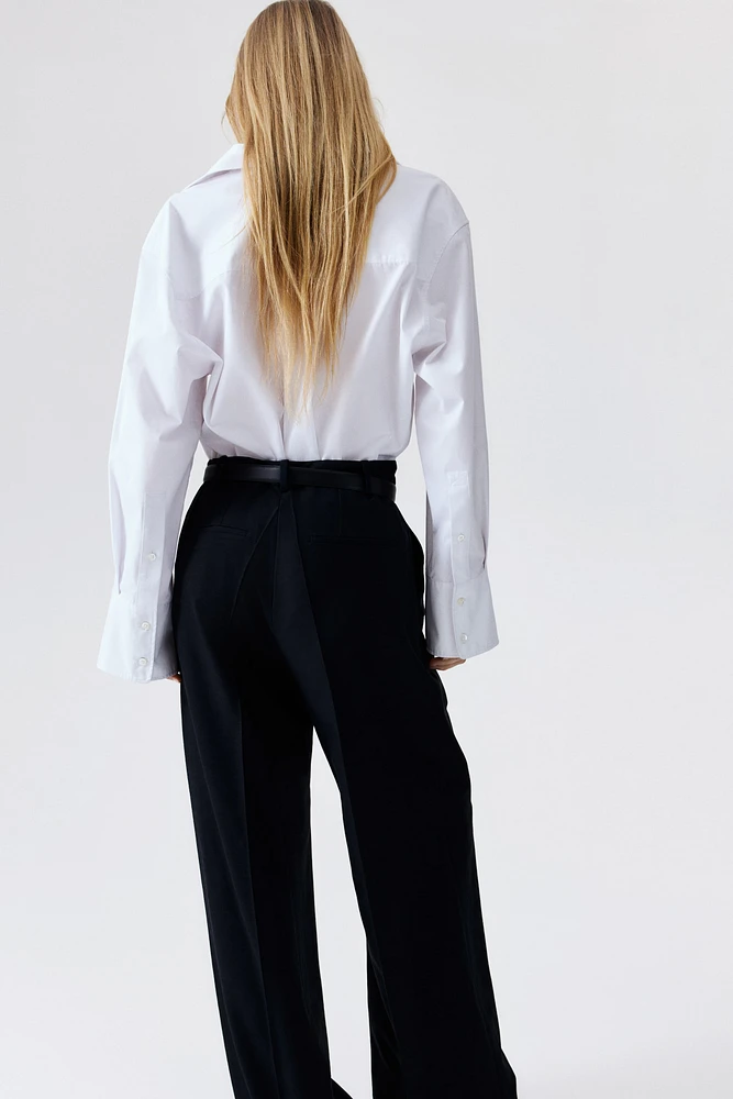 Pantalon large en lin mélangé
