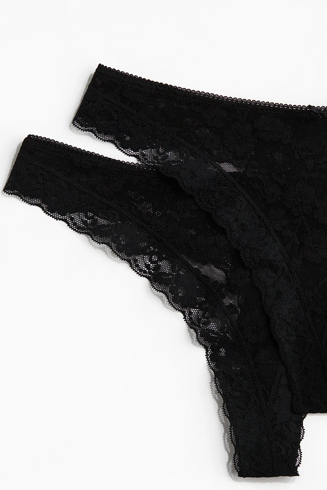 2-Pack Lace Thong Briefs