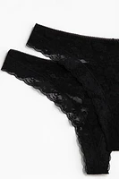 2-Pack Lace Thong Briefs