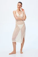 Hole-Knit Mini Beach Dress