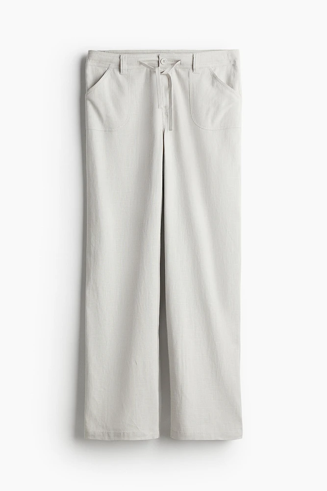 Linen-blend Straight Pants