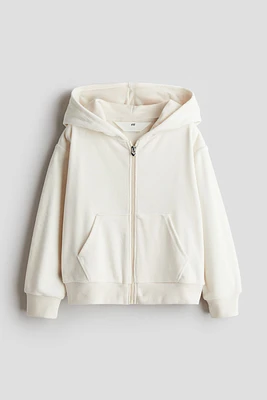 Veste à capuchon glissière en velours
