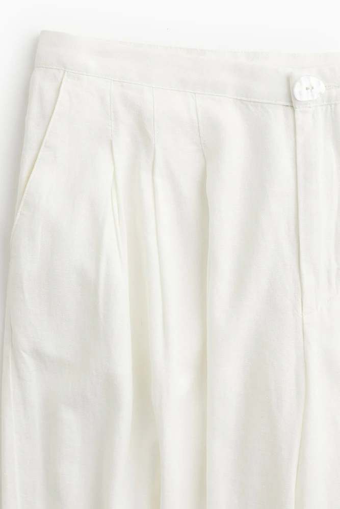 Linen-blend Dress Pants