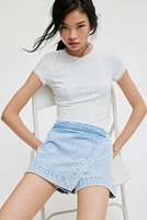 Jupe-short croisée en denim