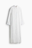 Linen-Blend Shirt Dress