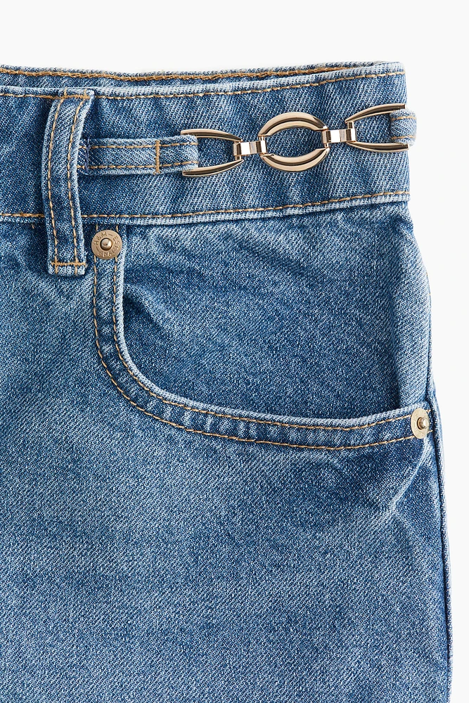 Chain-Detail Tapered Jeans