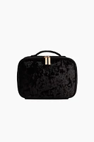 Crinkled Velvet Makeup Bag